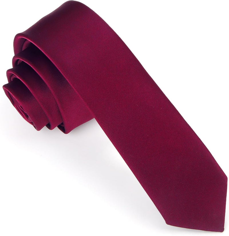 DR ANISON Skinny Tie Men Women 2" (5CM) Slim Necktie Solid Thin Ties Formal - Image 1